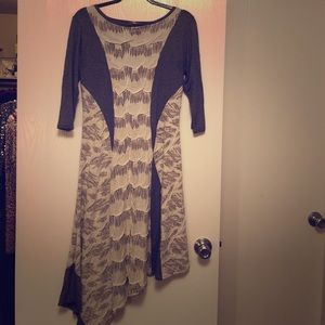 Niche dress. Grey and cream.